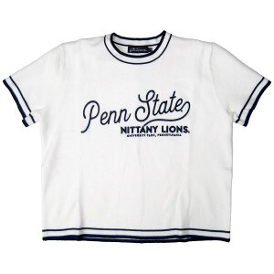 white women's short sleeve sweater tee, Penn State Nittany Lions